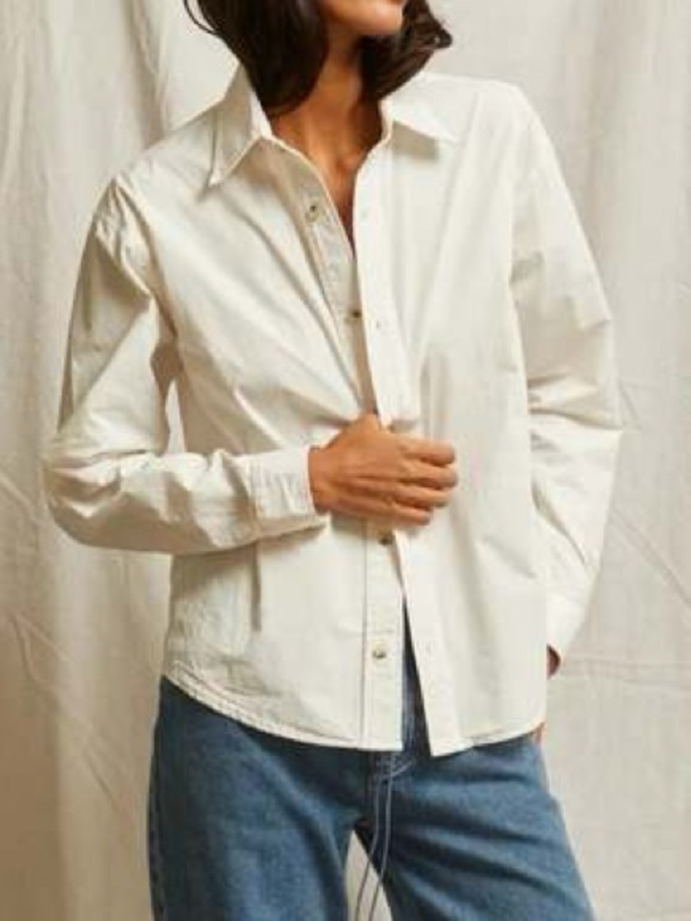 PERFECTWHITETEE JAMES BUTTON DOWN SHIRT - BRIGHT IVORY